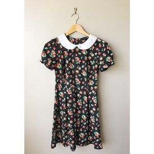 Forever 21 Peter Pan Collar Fruit Print Dress S
